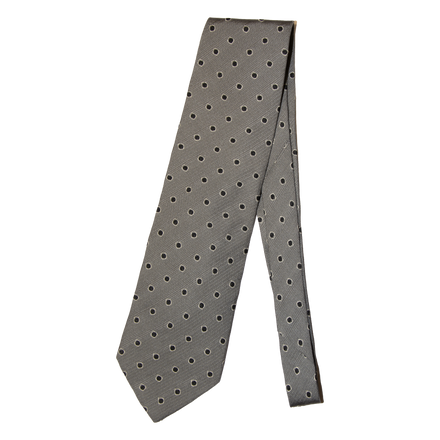 Armani Grey Black Polka Dot Tie