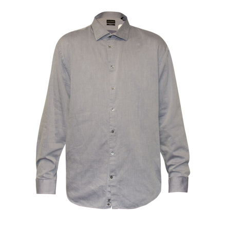 Armani Light Grey Knit Button Up Shirt