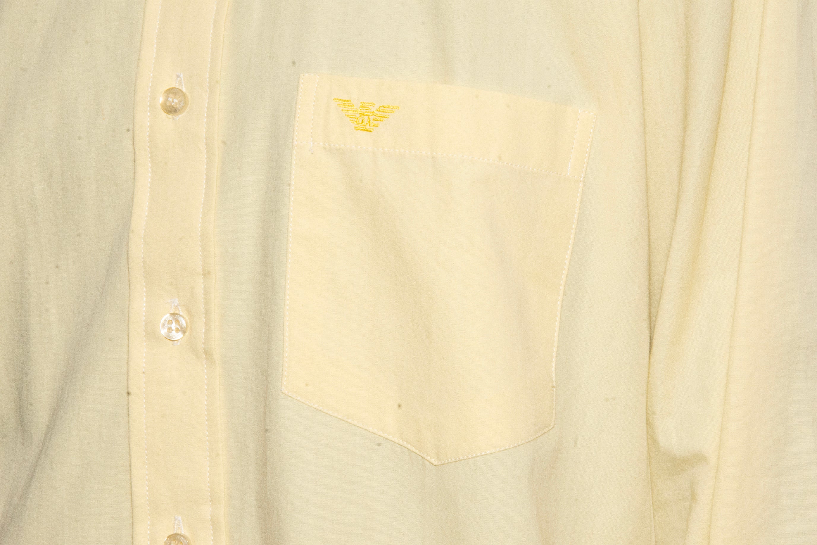 Armani Light Yellow Button Up Shirt