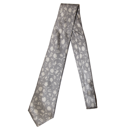 Bijon Beverly Hills Silver Floral Motif Tie