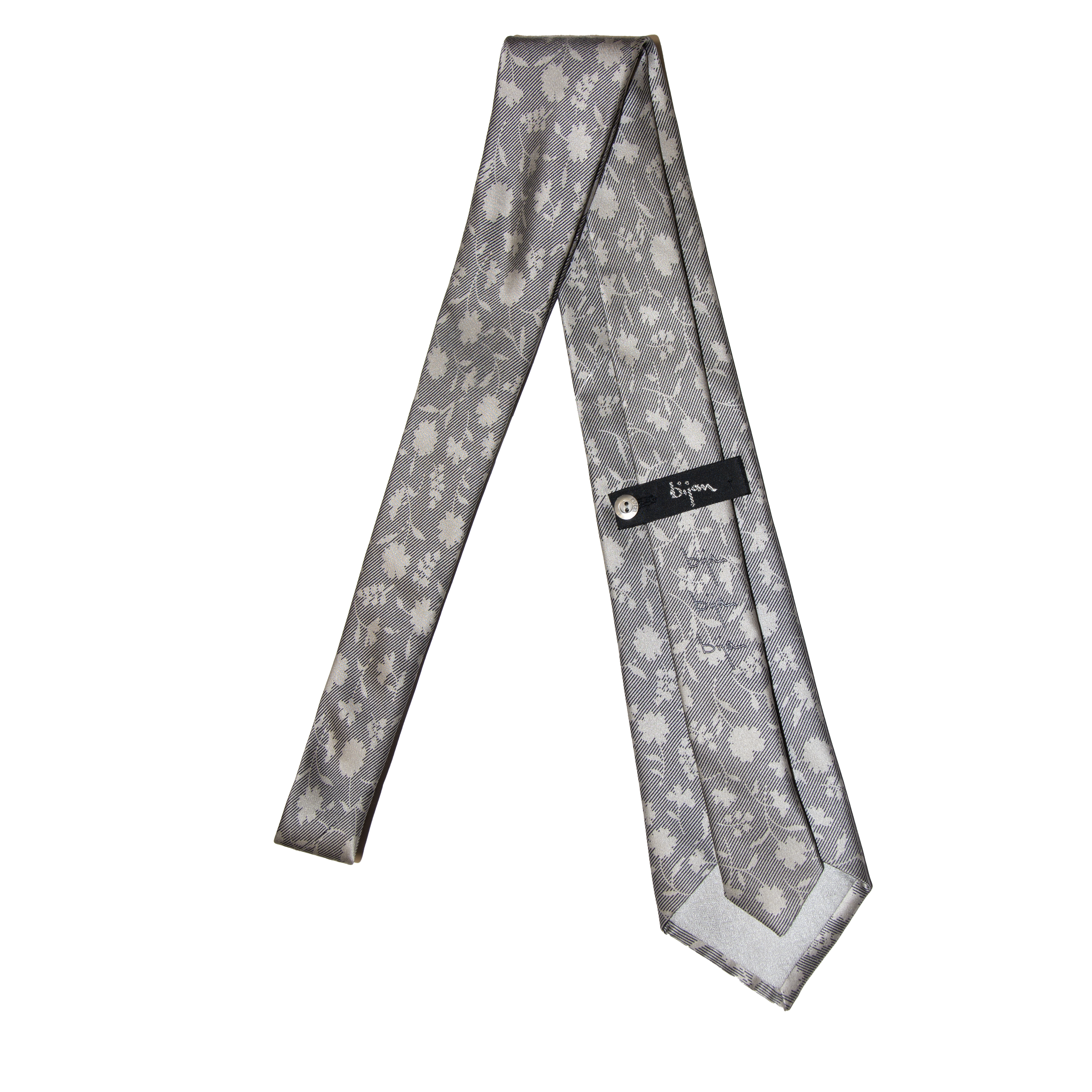 Bijon Beverly Hills Silver Floral Motif Tie