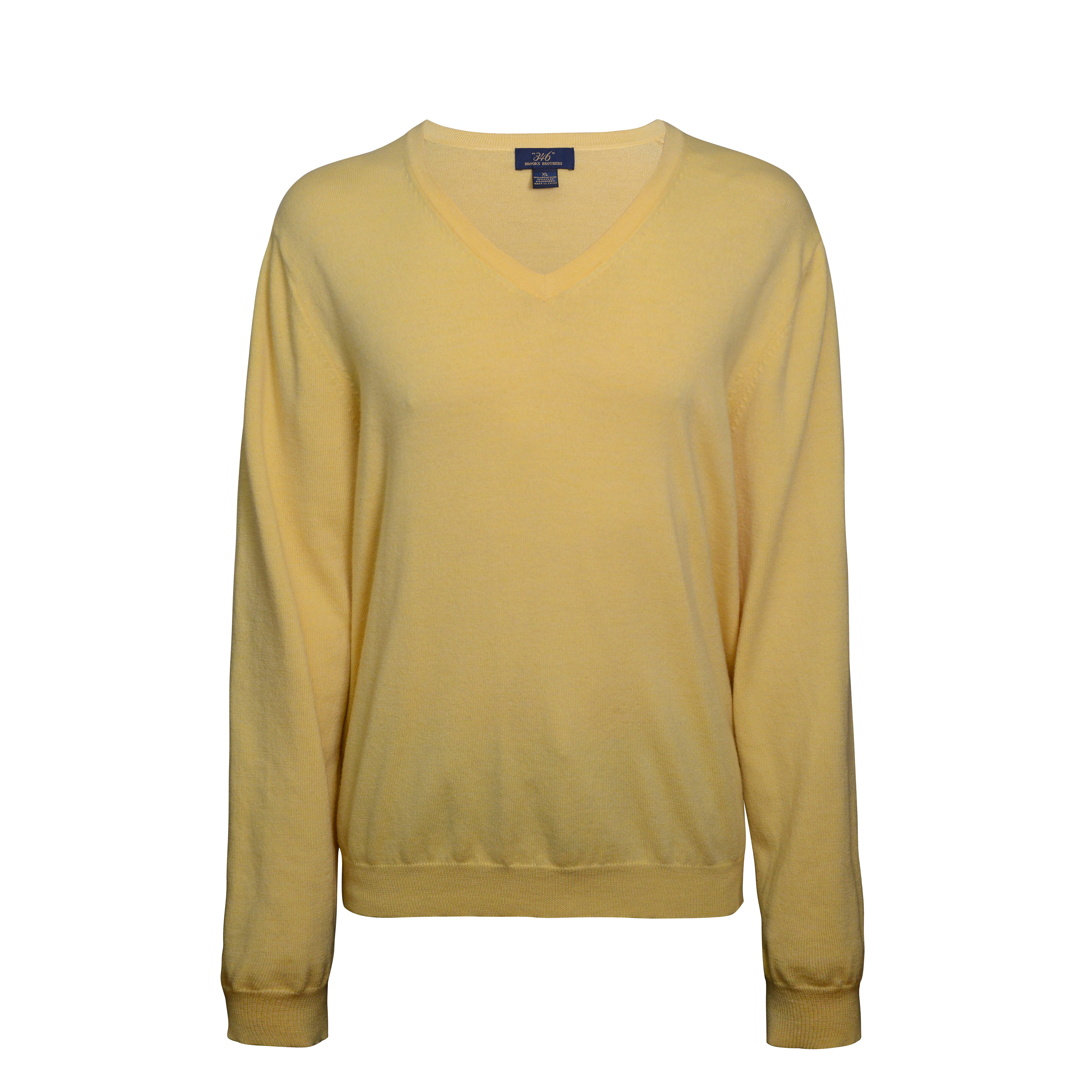 Brooks Brothers Yellow V-Neck Pull Over Sweater