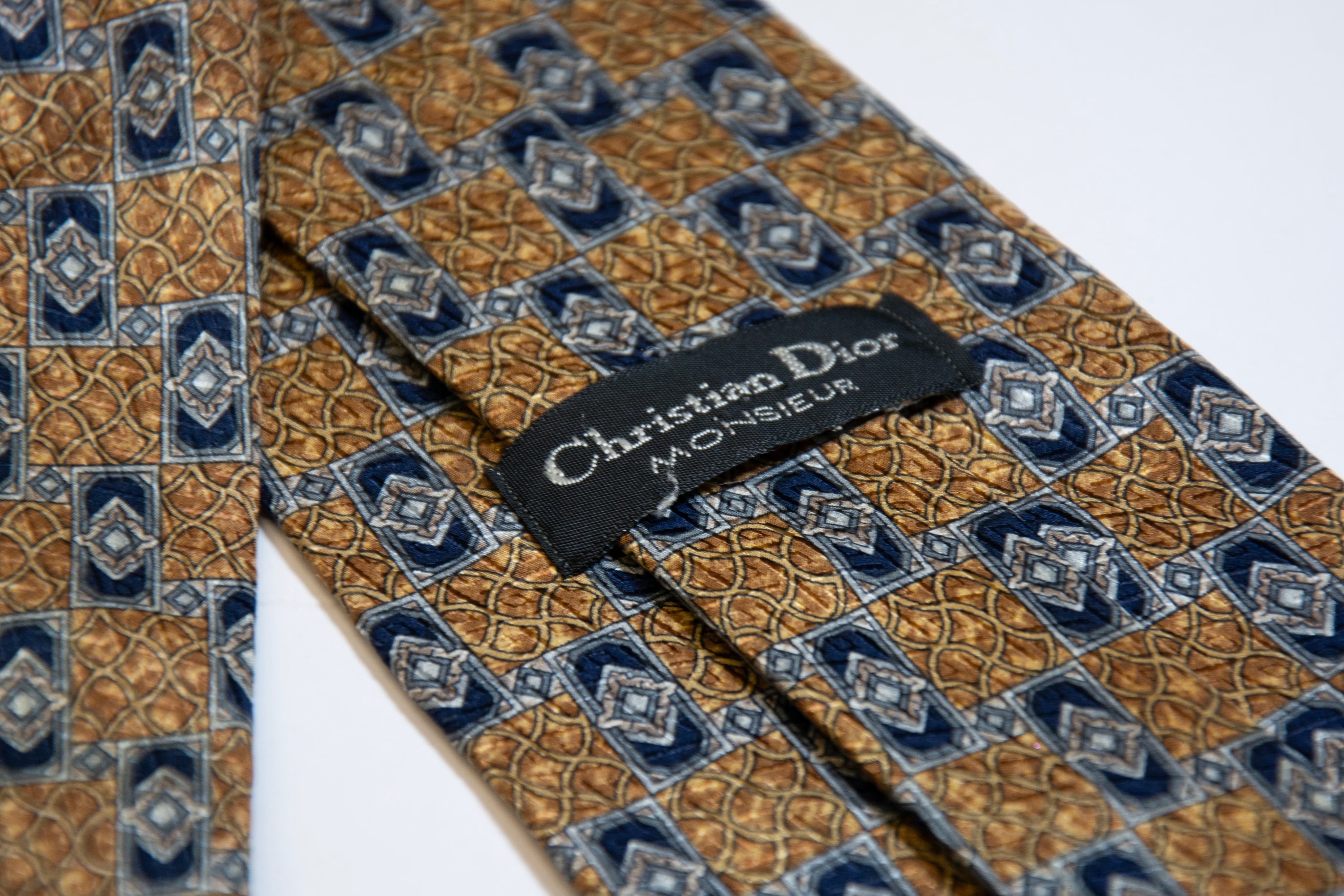 Christian Dior Gold Pattern Tie