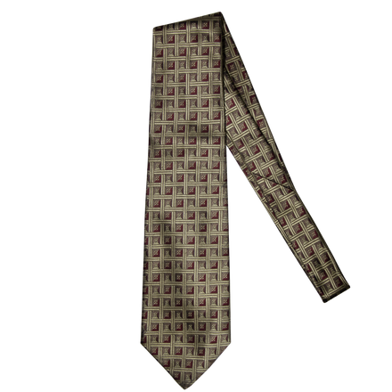 Christian Dior Gold and Red Pattern Tie