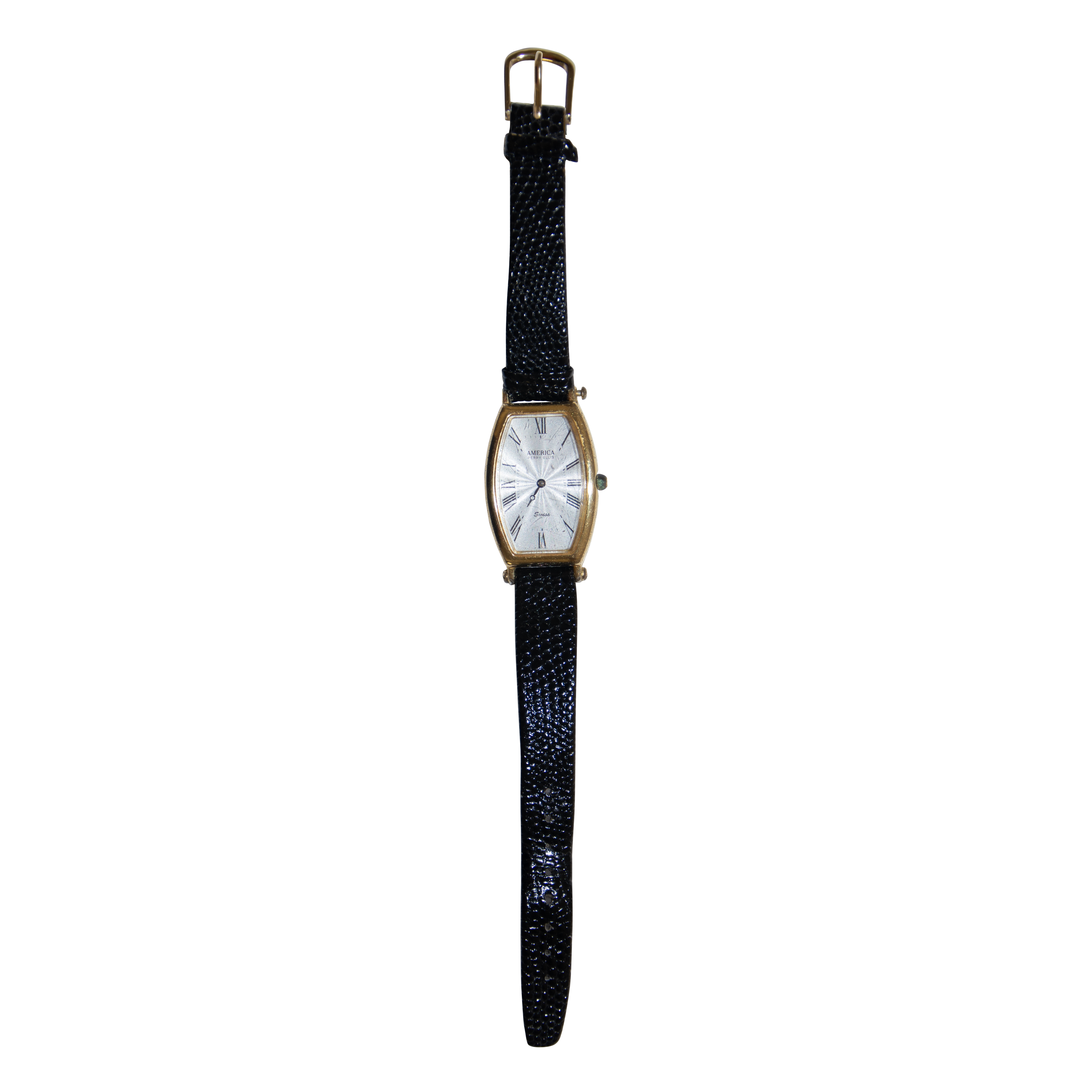 Oblong Surrealist Black Leather Band Watch (SOLD OUT)