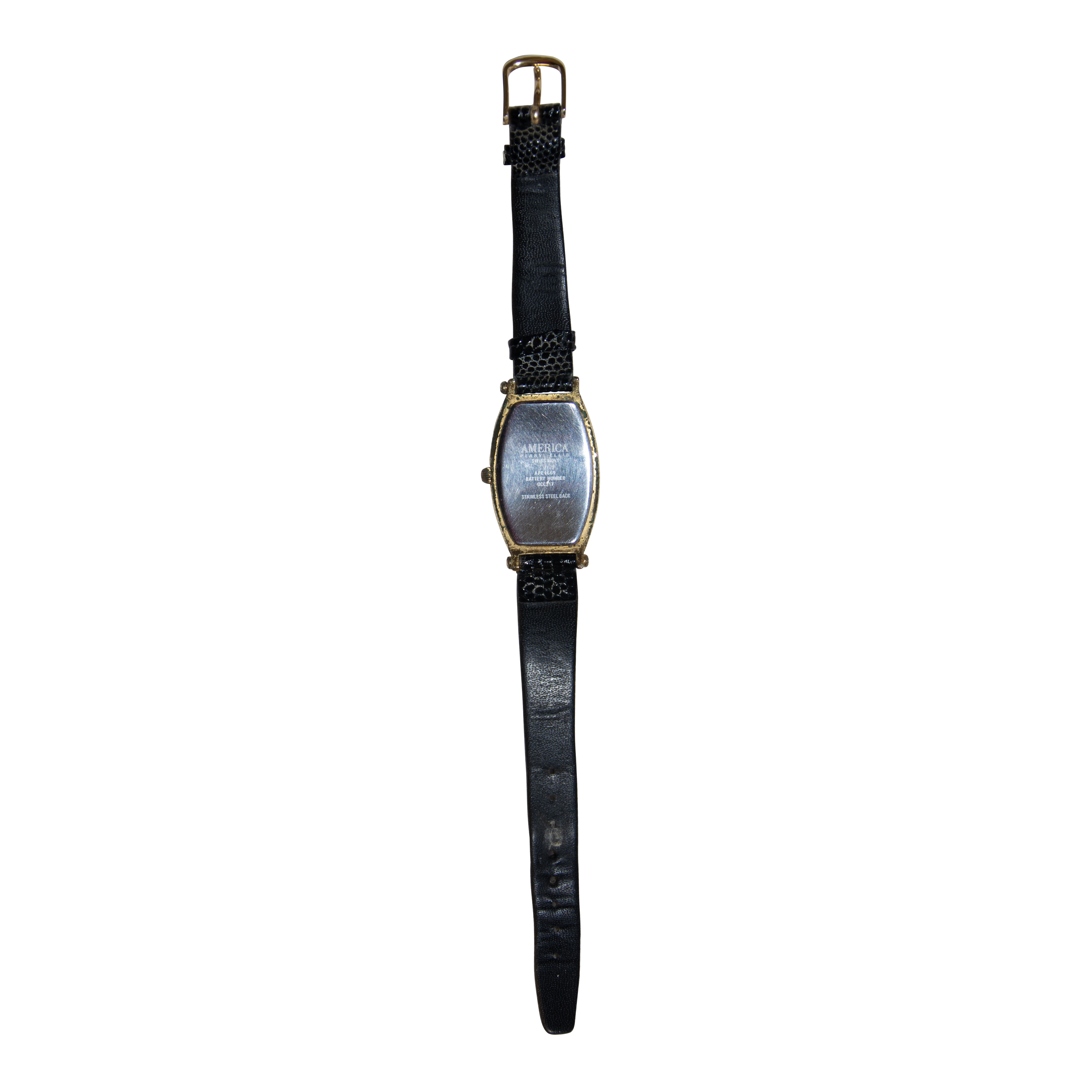 Oblong Surrealist Black Leather Band Watch (SOLD OUT)