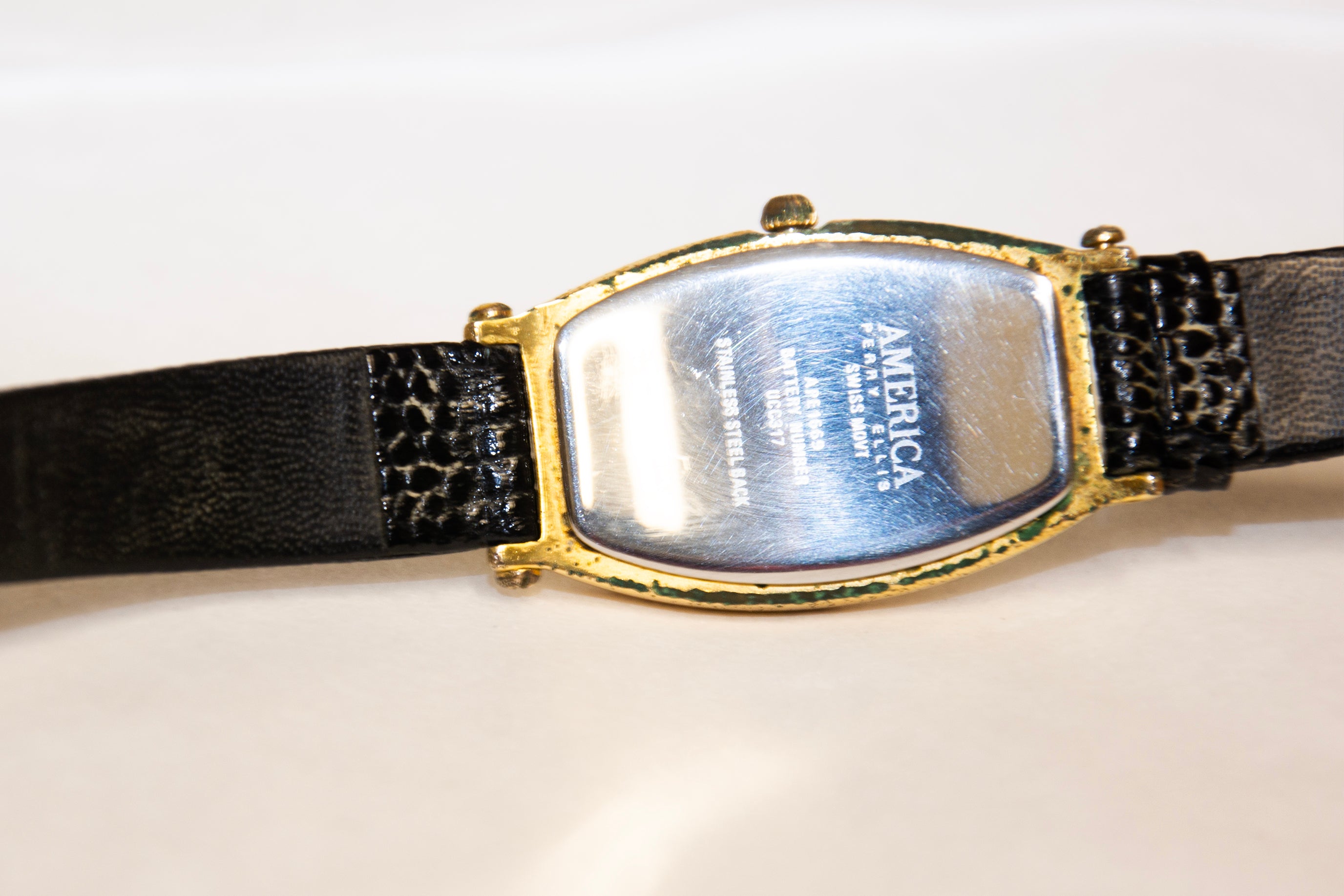 Oblong Surrealist Black Leather Band Watch (SOLD OUT)