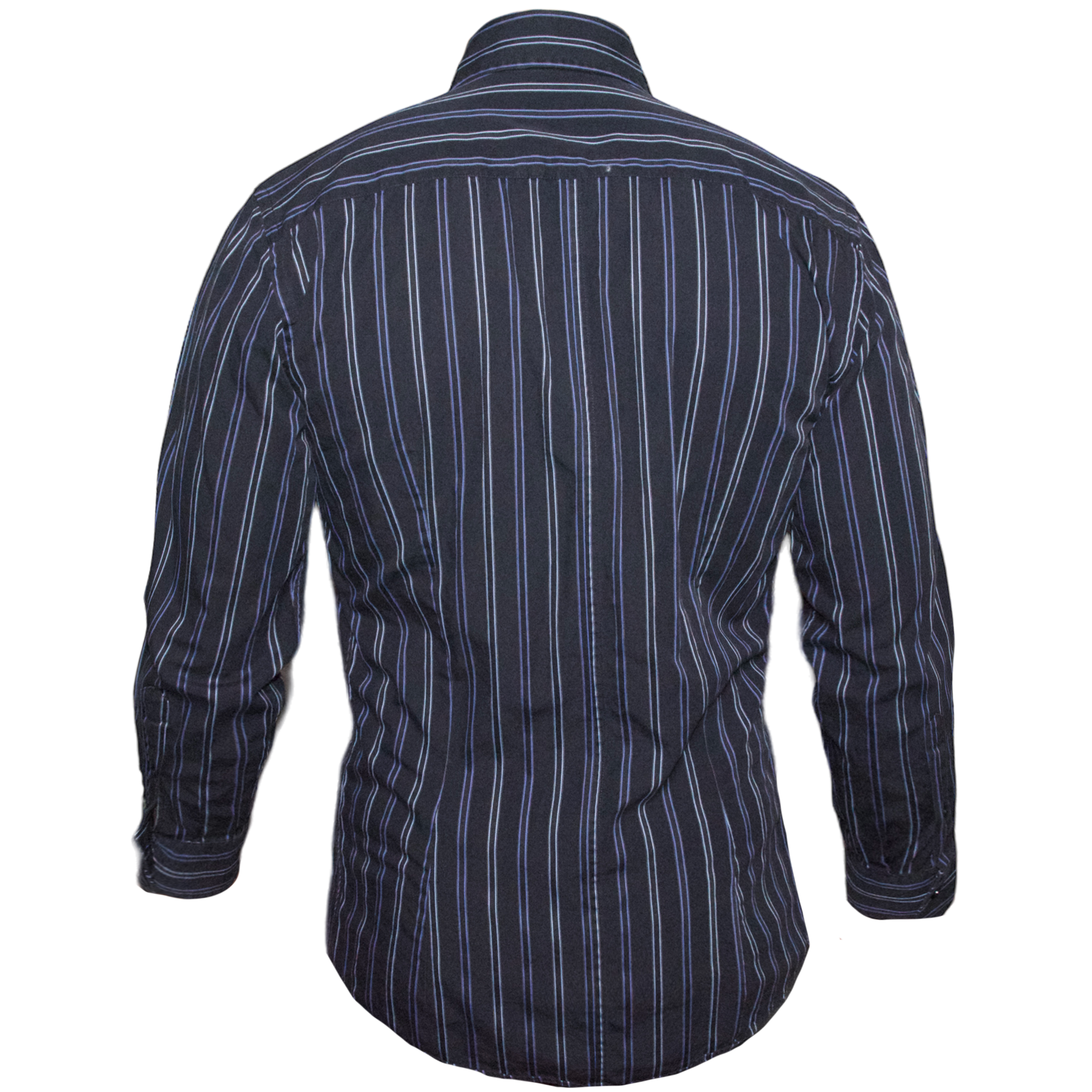 Dolce & Gabanna Black and Blue Striped Button Up