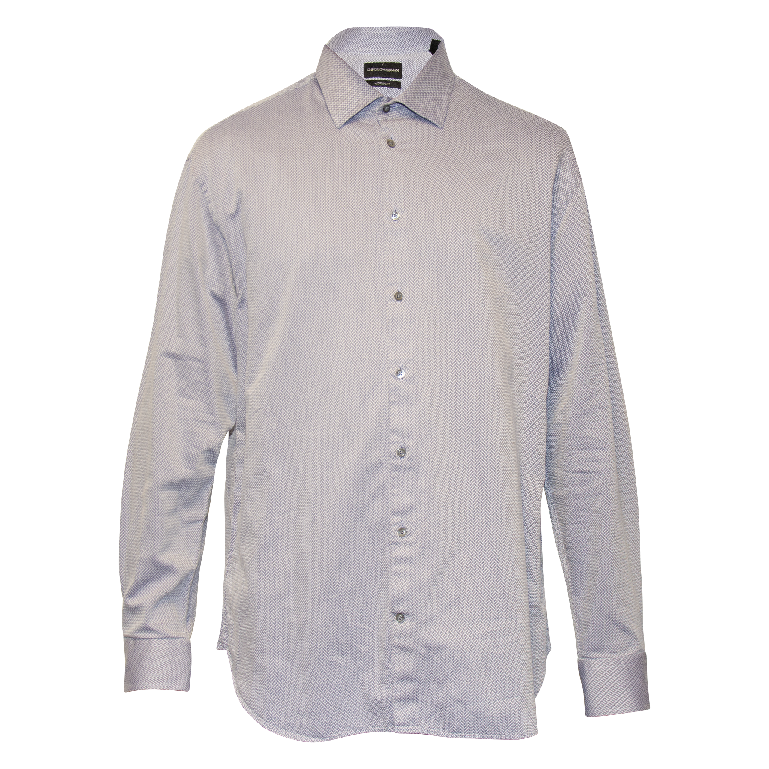 Emporio Armani Grey and Light Blue Textured Button Up Shirt (SOLD OUT)