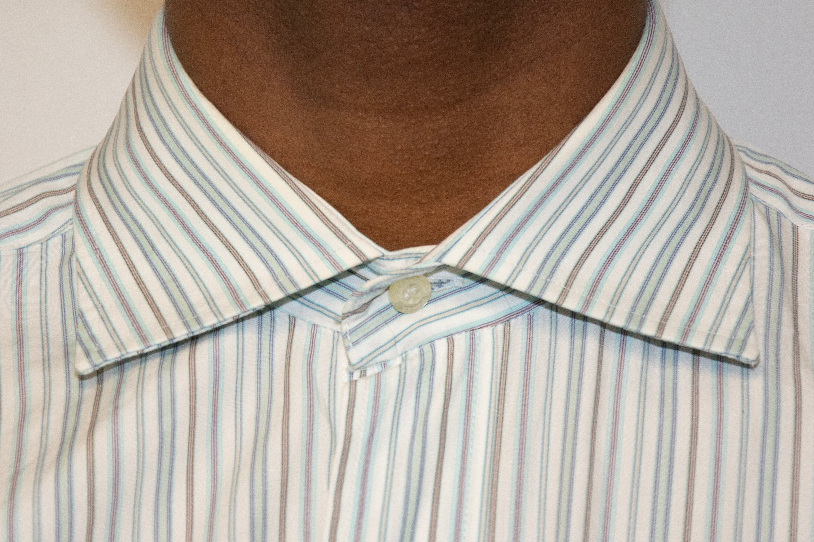 Etro Green Striped Button Up Shirt