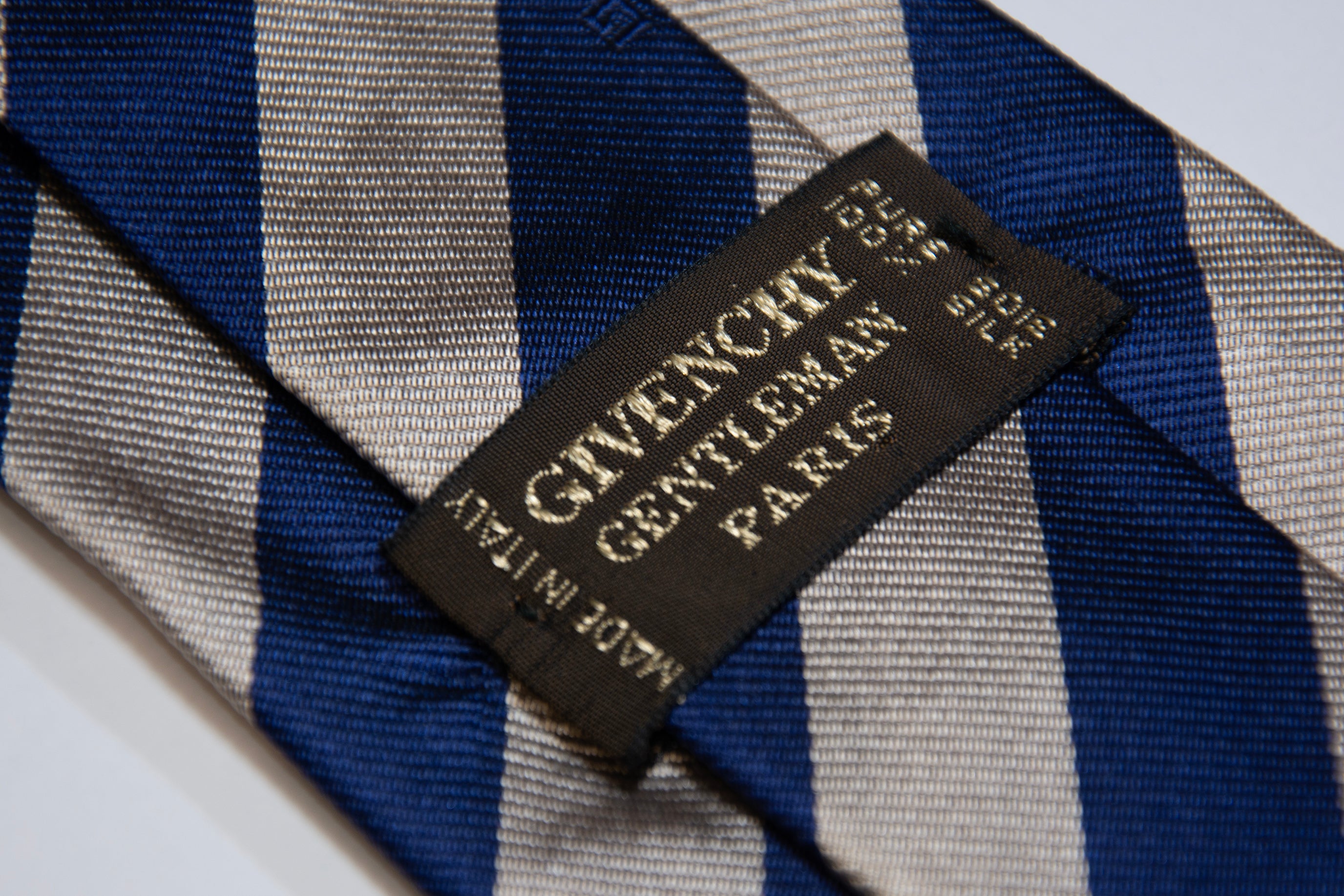 Givenchy Blue and Silver Striped Tie