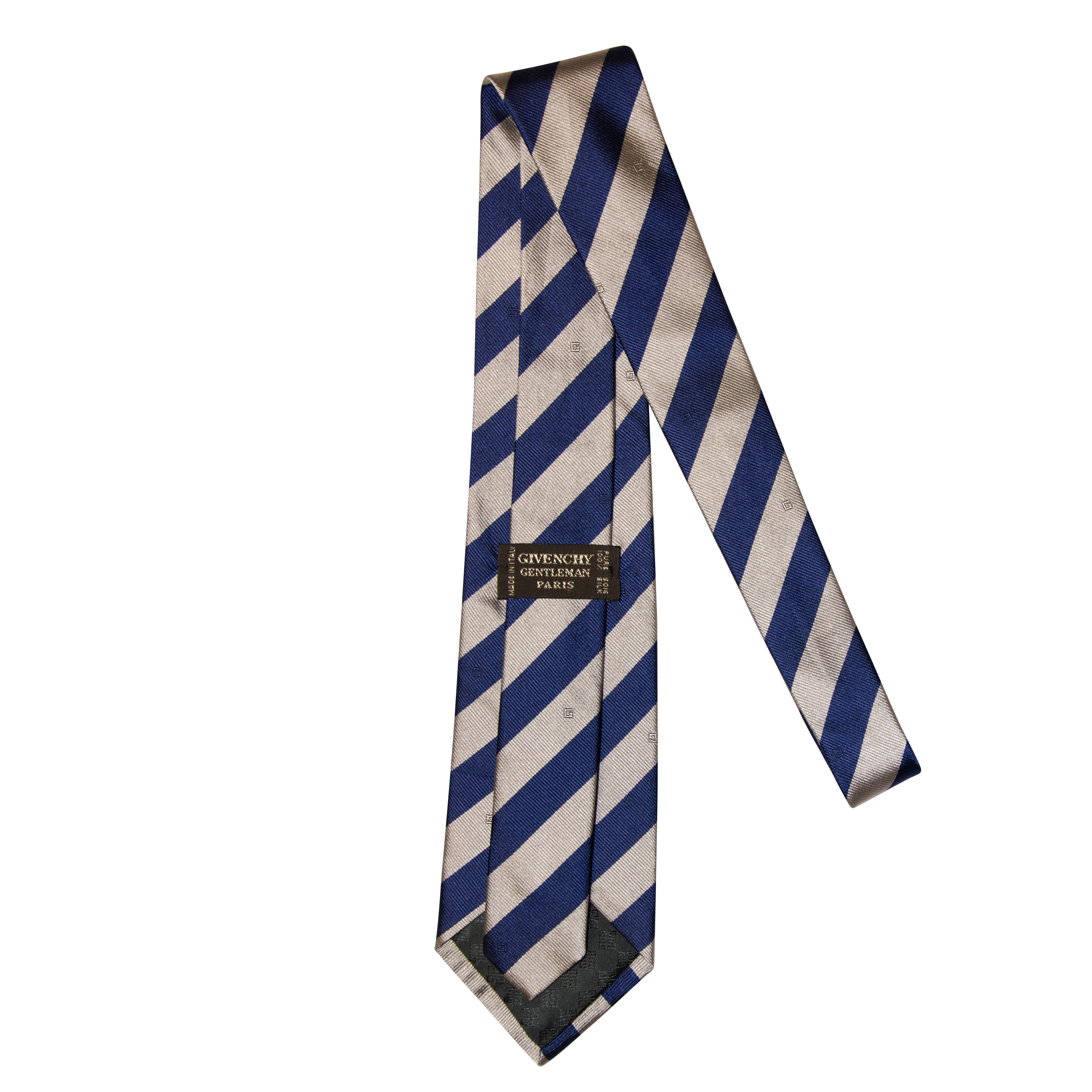 Givenchy Blue and Silver Striped Tie