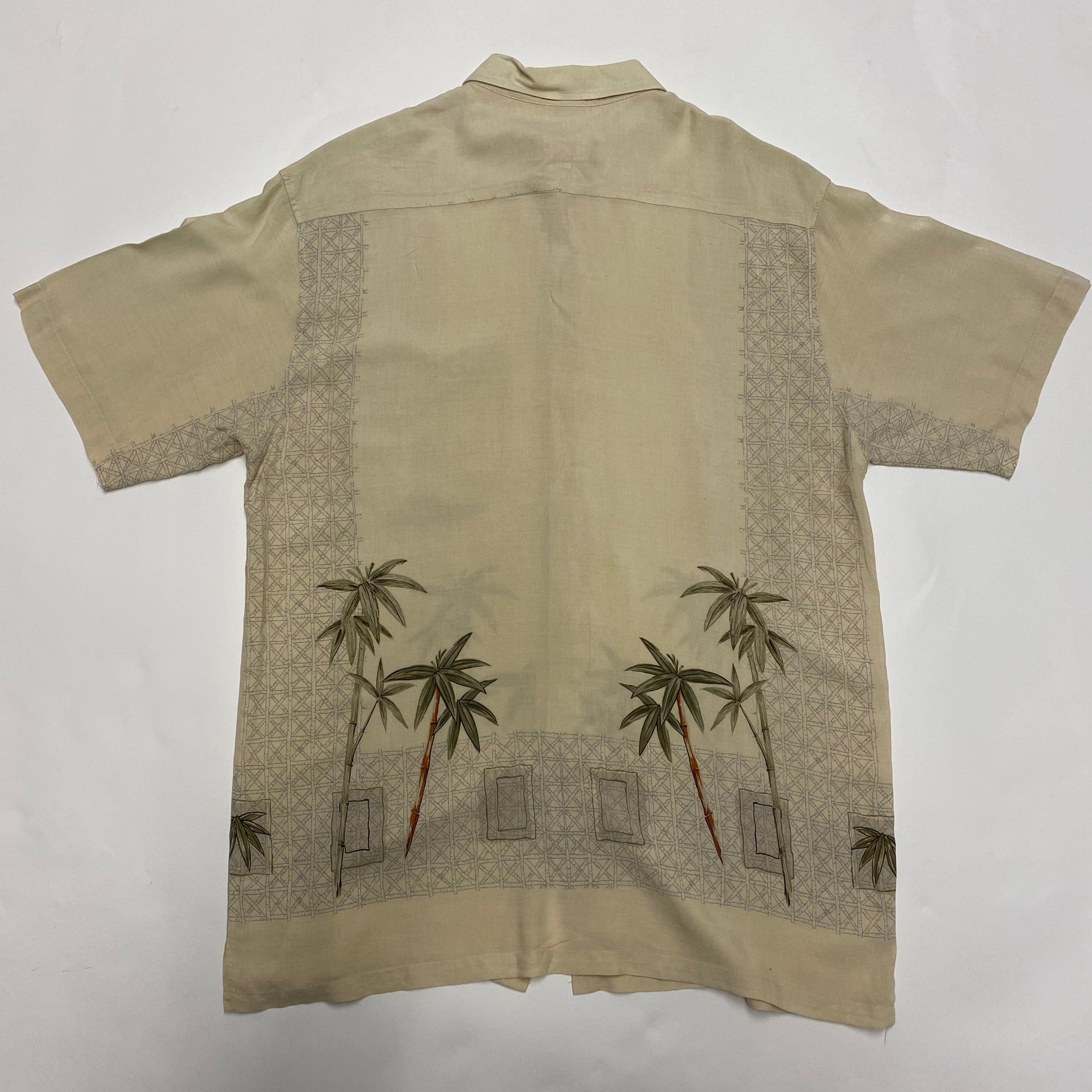 CAV Select - Beige Bamboo Short-Sleeve Button-Up Shirt