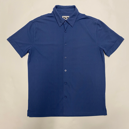 CAV Select - Blue Stretch Short-Sleeve Button-Up Shirt