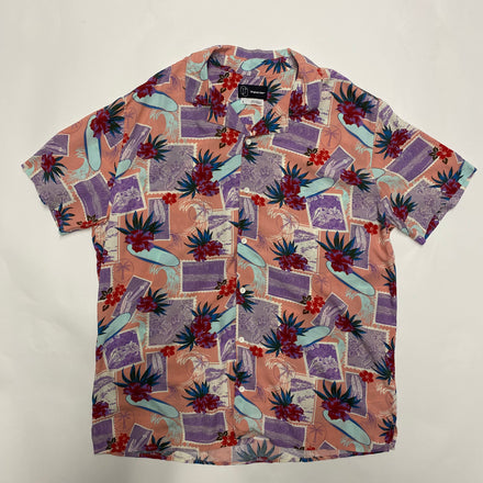 CAV Select - Pink Hawaiian Short-Sleeve Button-Up Shirt