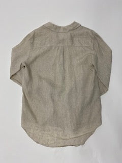 CAV Beige Linen Long-Sleeve Button-Up Shirt