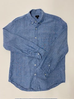 J. Crew - Blue Linen Long-Sleeve Button-up Shirt