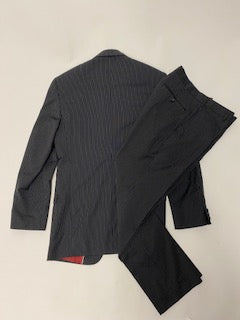 CAV Black Pinstripe Suit - 50 R