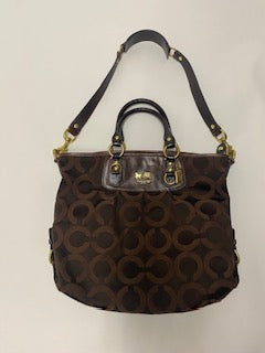 COACH - Brown Canvas and Leather Shoulder Bag