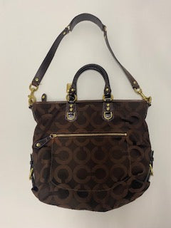 COACH - Brown Canvas and Leather Shoulder Bag