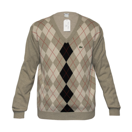 Lacoste V Neck Argyle Knit Sweater (SOLD OUT)