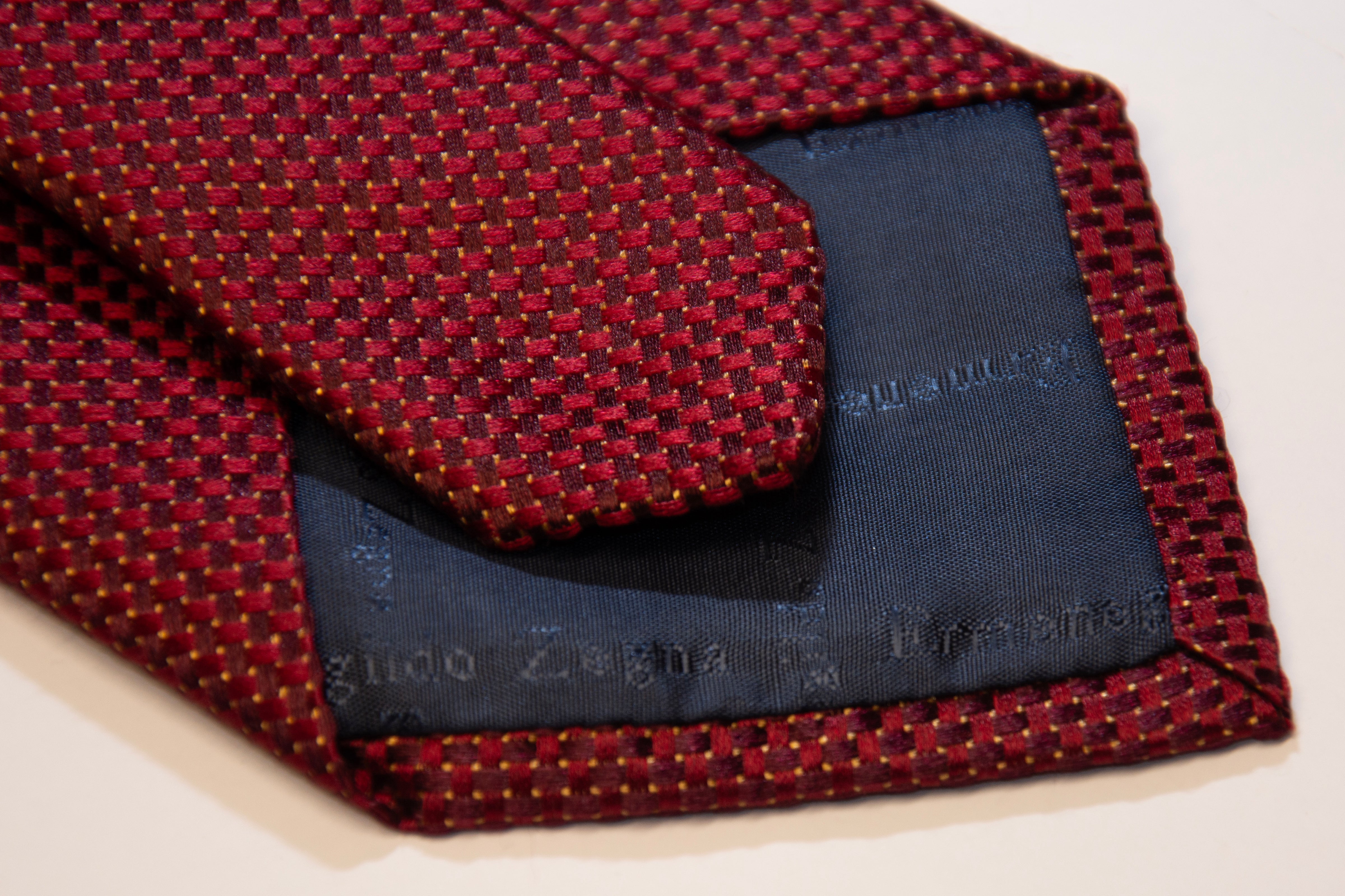 Zegna Red Textured Tie